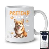 Personalized Pretend I'm A Corgi; Humorous Halloween Custom Name Dog Owner T-Shirt