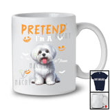 Personalized Pretend I'm A Maltese; Humorous Halloween Custom Name Dog Owner T-Shirt