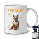 Personalized Pretend I'm A Pit Bull; Humorous Halloween Custom Name Dog Owner T-Shirt