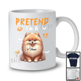 Personalized Pretend I'm A Pomeranian; Humorous Halloween Custom Name Dog Owner T-Shirt