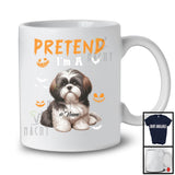 Personalized Pretend I'm A Shih Tzu; Humorous Halloween Custom Name Dog Owner T-Shirt