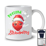 Personalized Pretend I'm A Strawberry Crew; Lovely Christmas Custom Name Santa Snowing T-Shirt