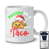 Personalized Pretend I'm A Taco Crew; Lovely Christmas Custom Name Santa Snowing T-Shirt