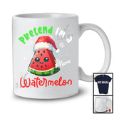 Personalized Pretend I'm A Watermelon Crew; Lovely Christmas Custom Name Santa Snowing T-Shirt