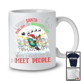 Personalized Publish His Naughty List; Lovely Christmas Custom Name Hummingbird Santa T-Shirt