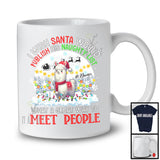 Personalized Publish His Naughty List; Lovely Christmas Custom Name Llama Santa T-Shirt