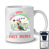 Personalized Publish His Naughty List; Lovely Christmas Custom Name Parrot Santa T-Shirt