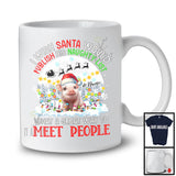 Personalized Publish His Naughty List; Lovely Christmas Custom Name Pig Santa T-Shirt