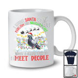 Personalized Publish His Naughty List; Lovely Christmas Custom Name Pigeon Santa T-Shirt