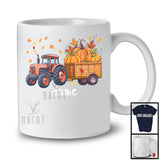 Personalized Pumpkin On Tractor; Lovely Thanksgiving Custom Name Girl Boy; Farmer Family T-Shirt