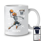 Personalized Pumpkin Skeleton Playing Basketball, Horror Halloween Custom Name Basketball Player T-Shirt