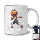 Personalized Pumpkin Skeleton Playing Boxing, Horror Halloween Custom Name Boxing Player T-Shirt