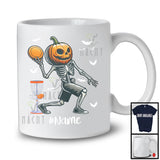 Personalized Pumpkin Skeleton Playing Disc Golf, Horror Halloween Custom Name Disc Golf Player T-Shirt