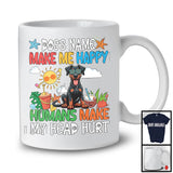 Personalized Puppy's Custom Name Make Me Happy, Lovely Summer Vacation Doberman Owner T-Shirt