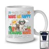 Personalized Puppy's Custom Name Make Me Happy, Lovely Summer Vacation Shih Tzu Owner T-Shirt