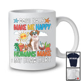 Personalized Puppy's Custom Name Make Me Happy, Lovely Summer Vacation St. Bernard Owner T-Shirt