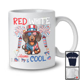 Personalized Red White And Cool, Amazing 4th Of July Dachshund Custom Name, Fireworks Patriotic T-Shirt