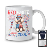 Personalized Red White And Cool, Amazing 4th Of July Poodle Custom Name, Fireworks Patriotic T-Shirt