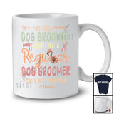 Personalized Retired Dog Groomer Definition Way Happier, Lovely Retirement Flamingo Flowers T-Shirt