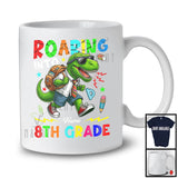 Personalized Roaring Into 8th Grade, Amazing First Day Of School T-Rex Dinosaur, Custom Name T-Shirt