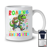 Personalized Roaring Into Kindergarten, Amazing First Day Of School T-Rex Dinosaur, Custom Name T-Shirt