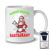 Personalized Rockin' Around The Restaurant; Amusing Christmas Custom Name Waitress Santa T-Shirt