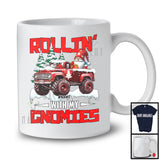 Personalized Rollin' With My Gnomies; Awesome Christmas Custom Name Gnome Driving Pickup T-Shirt