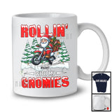 Personalized Rollin' With My Gnomies; Fantastic Christmas Snowing; Custom Name Gnome Dirt Bike T-Shirt