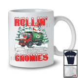 Personalized Rollin' With My Gnomies; Fantastic Christmas Snowing; Custom Name Gnome Garbage Truck T-Shirt