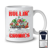 Personalized Rollin' With My Gnomies; Fantastic Christmas Snowing; Custom Name Three Gnomes T-Shirt