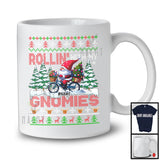 Personalized Rollin' With My Gnomies; Fantastic Christmas Sweater Custom Name Gnome Bicycle T-Shirt