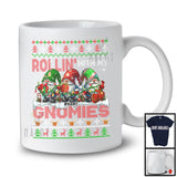 Personalized Rollin' With My Gnomies; Fantastic Christmas Sweater Custom Name Three Gnomes T-Shirt