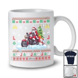 Personalized Santa Christmas Tree On Motorcycle; Joyful Sweater Snowman; Custom Name Rider T-Shirt