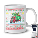 Personalized Santa Christmas Tree On Truck; Joyful Sweater Snowman; Custom Name Driver T-Shirt