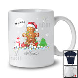 Personalized Santa Gingerbread With Christmas Lights; Merry X-mas Custom Name; Family T-Shirt