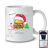 Personalized Santa Hamburger With Christmas Lights; Merry X-mas Custom Name; Family T-Shirt