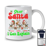 Personalized Santa I Can Explain; Cheerful Christmas Lights Custom Name Three Beagle; Snowing T-Shirt