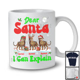 Personalized Santa I Can Explain; Cheerful Christmas Lights Custom Name Three Bengals; Snowing T-Shirt