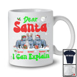 Personalized Santa I Can Explain; Cheerful Christmas Lights Custom Name Three Chartreux T-Shirt