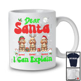 Personalized Santa I Can Explain; Cheerful Christmas Lights Custom Name Three Cockapoo T-Shirt