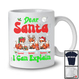 Personalized Santa I Can Explain; Cheerful Christmas Lights Custom Name Three Fox; Snowing T-Shirt