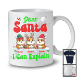 Personalized Santa I Can Explain; Cheerful Christmas Lights Custom Name Three Hamsters T-Shirt