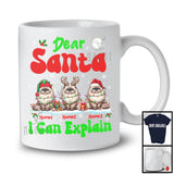 Personalized Santa I Can Explain; Cheerful Christmas Lights Custom Name Three Himalayans T-Shirt