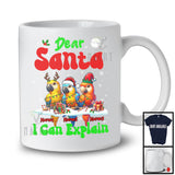 Personalized Santa I Can Explain; Cheerful Christmas Lights Custom Name Three Parrots; Snowing T-Shirt