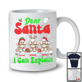 Personalized Santa I Can Explain; Cheerful Christmas Lights Custom Name Three Poodles; Snowing T-Shirt