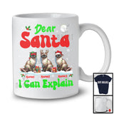 Personalized Santa I Can Explain; Cheerful Christmas Lights Custom Name Three Siamese Cats T-Shirt