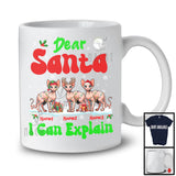 Personalized Santa I Can Explain; Cheerful Christmas Lights Custom Name Three Sphynx Cat T-Shirt