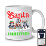 Personalized Santa I Can Explain; Merry Christmas Custom Name Three Huskies; Snowing T-Shirt