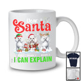 Personalized Santa I Can Explain; Merry Christmas Custom Name Three Poodles; Snowing T-Shirt