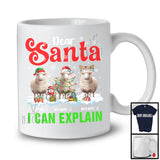 Personalized Santa I Can Explain; Merry Christmas Custom Name Three Sheeps; Farm Farmer T-Shirt